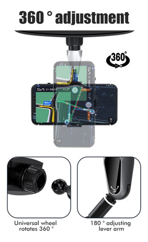 360° Multiuso Soporte Para Teléfono Con Espejo Retrovisor