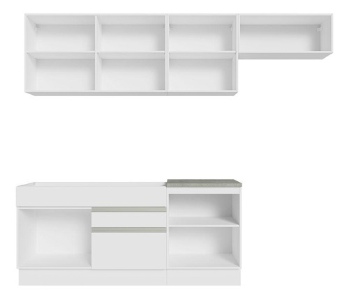 Cocina Integral Completa Modular Madesa Glamy 260cm 03 Blanco