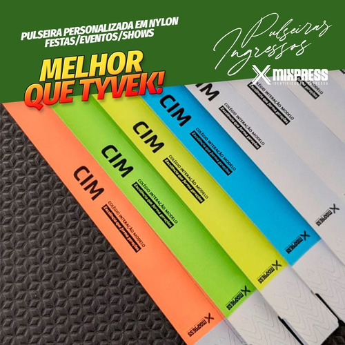 Imagem 1 de 6 de Pulseira Identificação Nylon Impressão Simples . 500 Unids
