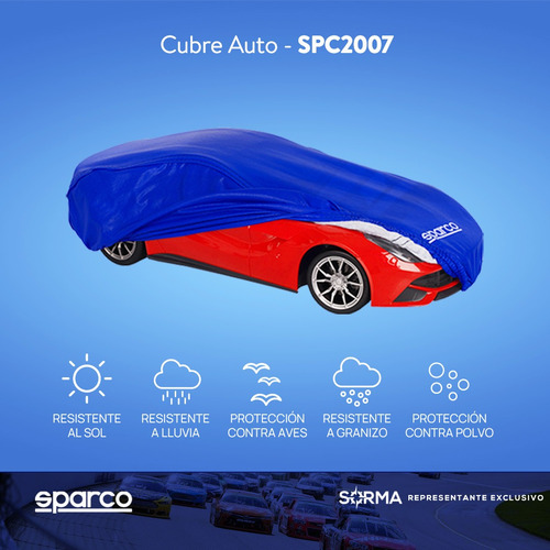Imagen 2 de 10 de Funda Cubre Auto Cobertor Sparco Antigranizo Premium Talles