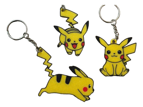 Llavero Souvenir Pokemon Pikachu Con Nombre Personalizadox25 Amarillo