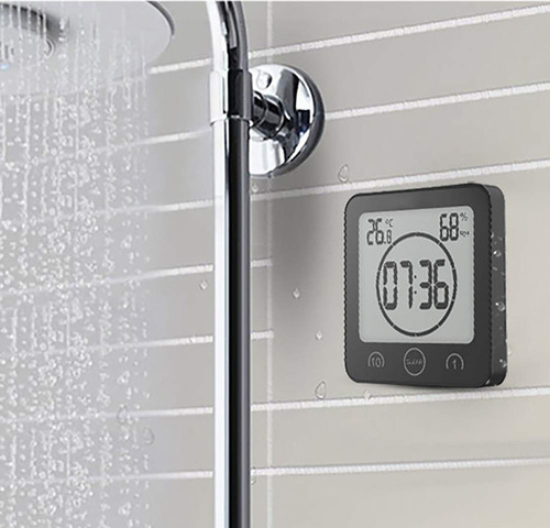Reloj De Ducha Digital Cronómetro Impermeable Negro