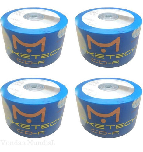 100 Midia Cd-r Virgem Maketech Original Gravável Com Logo 52x 700mb 80min Lacrado Promoção