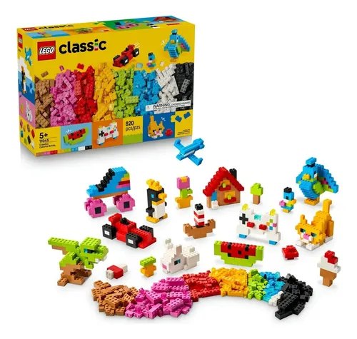 LEGO Classic Peças Coloridas Criativas 11045; Conjunto de construção para montar 14 brinquedos, com instruções passo a passo; Ideia de presente para crianças; 5+