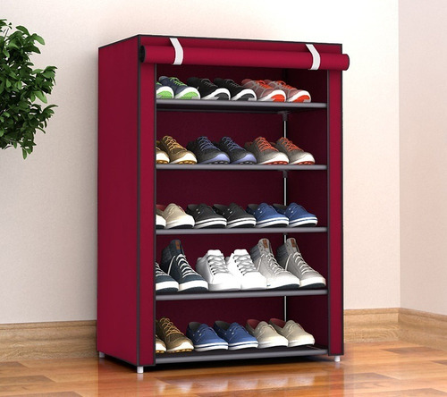 Imagen 1 de 2 de Zapatero 5 Pisos Armable Organizador Con Funda