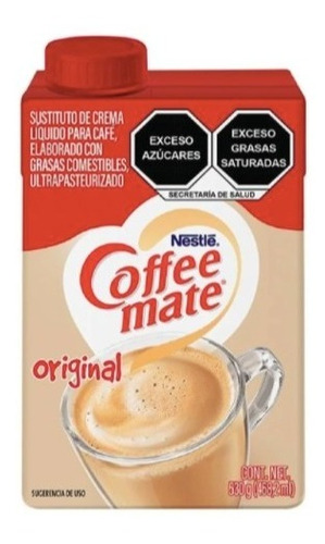 Crema Para Café Coffee Mate Líquido Sabor Original 530g 6pza