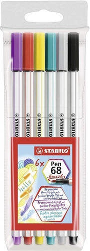 Marcador Stabilo Pen 68 Brush (pincel) X6