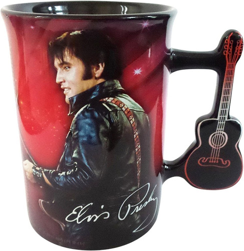 Taza Elvis Presley Mango En Forma De Guitarra Coleccionable