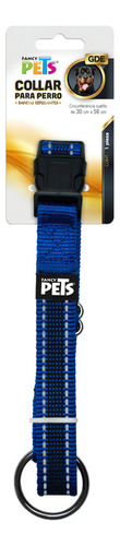 Collar Ultra Grip Bandas Reflejante Grande Azul Fancy Pets
