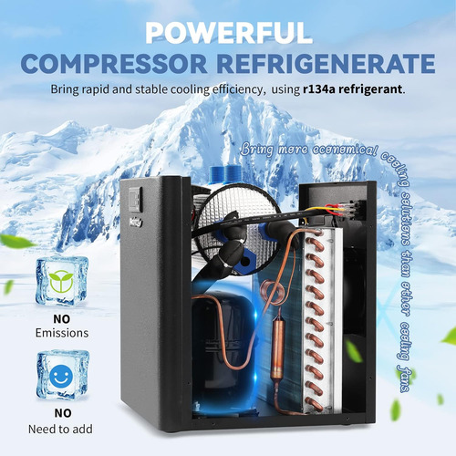 Enfriador Acuario 42gal 1/10 Hp - Nevera Hidropónica 160l -