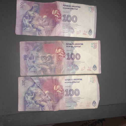 Billete 100 Pesos Con Falla De Tinta! (Usado)