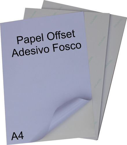 Papel Offset Adesivo Fosco ( 100 Folhas )