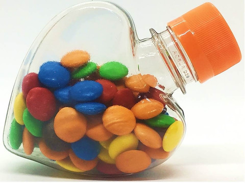 100 Golosineros Corazón Tapa Plástica Color Souvenir Candy