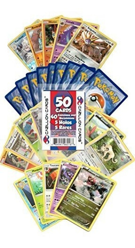 Pokemon Cards 50 Card Assorted Lot Commonsuncommons Holos Ra