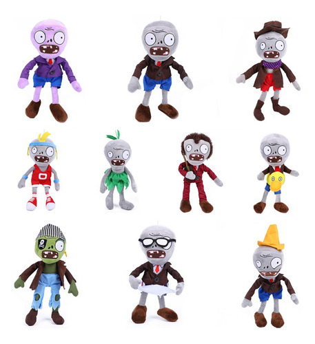 10 Piezas Plants Vs. Muñeco De Peluche Zombies, Regalo Para