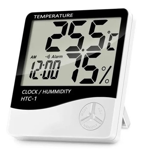 Reloj Despertador Portatil Termometro Humedad Fecha Alarma 