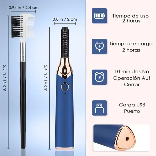 Imagen 6 de 8 de Rizadora De Pestañas Eléctrica Usb Con Temperatura Regulable