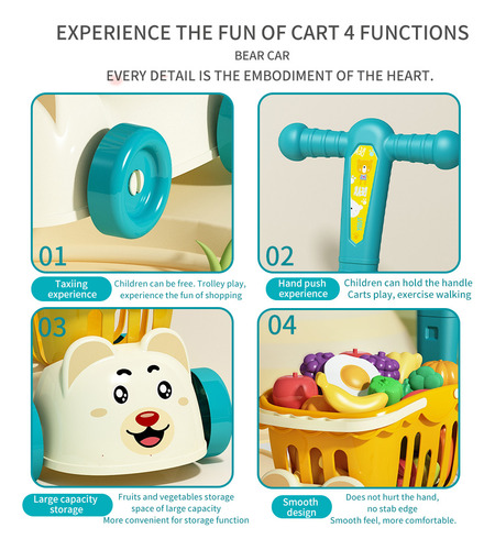 Carrito De Compras Para Supermercado Para Niños, Carrito