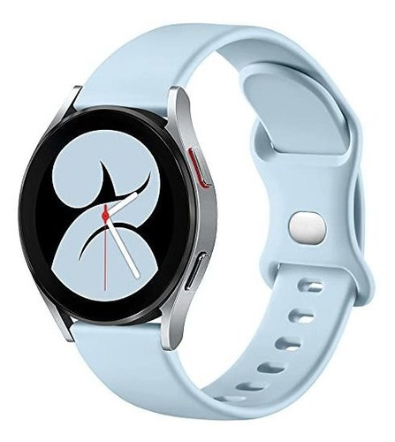 Malla De Silicona Para Samsung Watch 4 Celeste Talle L