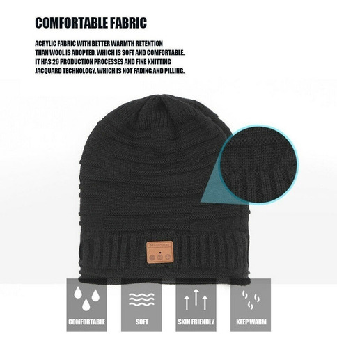 Chapéu De Inverno Com Bluetooth 5.0, Gorro De Malha Quente,