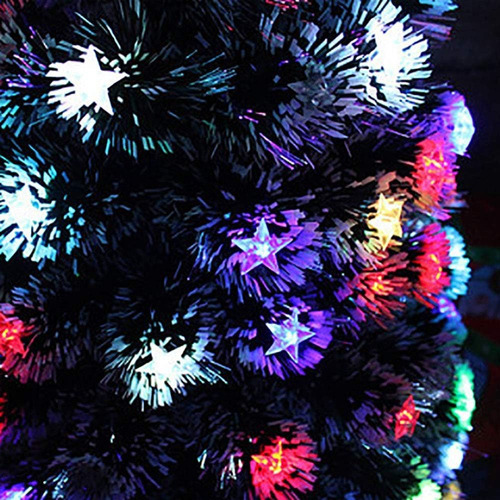 Árbol De Navidad Led De Fibra Óptica 1.50 Metros De Nieve Co