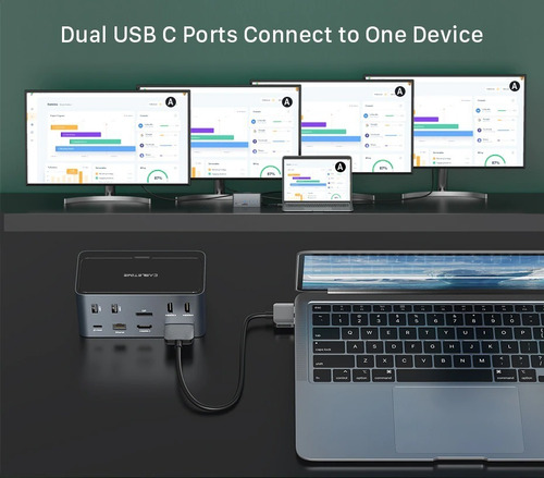 Hub Usb C 16 Em 1 Cabletime C162ag Com Hdmi E Rj45