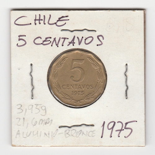 Moneda Chile 5 Centavos 1975 Xf