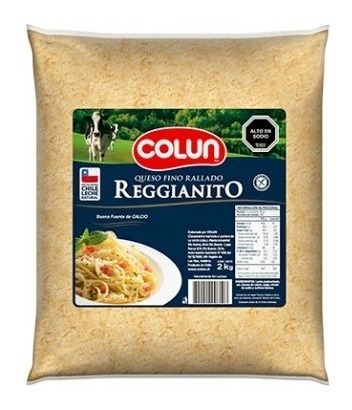 Queso Fino Rallado Reggianito Colun  2 Kilos