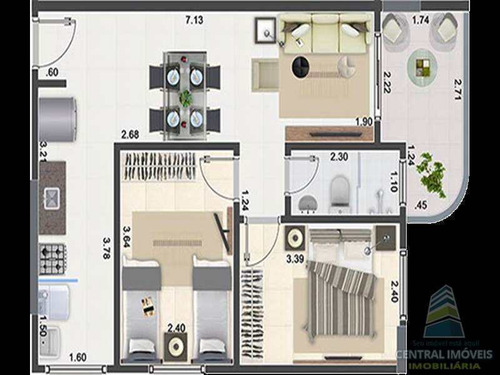 Apartamento Com 2 Dorms, Aviação, Praia Grande - R$ 249 Mil, Cod: 9416 - V9416