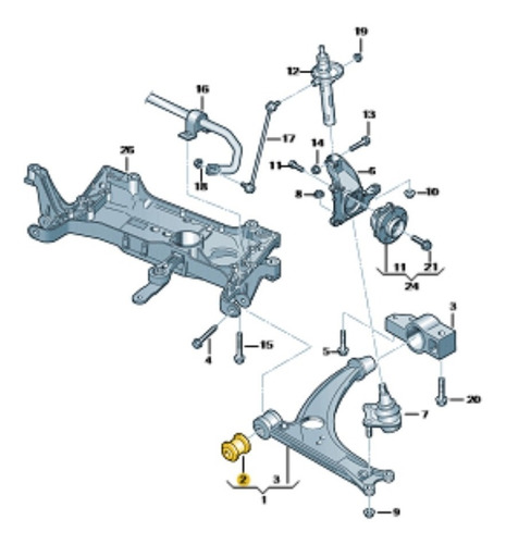 Imagen 5 de 10 de Buje Parillla Suspension Delantera Audi Q3 Marca Febi Germany