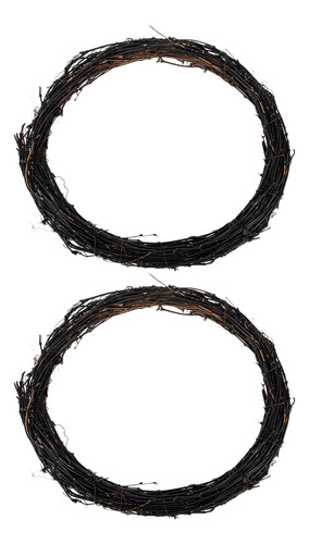 Juego De 2 Coronas De Ratán Natural Para Halloween Diy, Colo