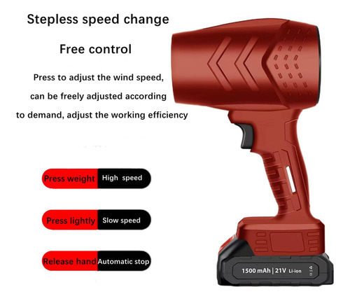 Soplador De Ventilador De Turbina, Plumero Eléctrico, Rojo