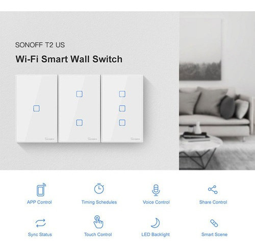 Interruptor Sonoff Touth 3 Botões Wifi P/google Home E Alexa