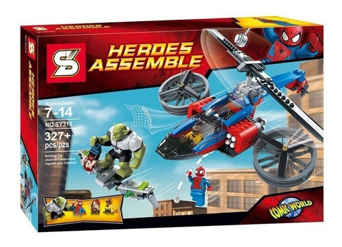Imagen 1 de 2 de Set De Bloques Spiderman Helicoptero De Rescate Sy315