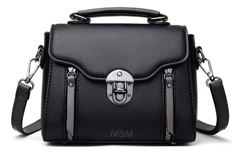 Bolsa Transversal Media Linda Presente Natal Fim De Ano Cor Preto Desenho Do Tecido Lisa
