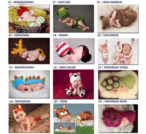 Imagem 3 de 5 de Kit Com 3 Newborns Menino E Meninas Conjuntos Toucas Crochê