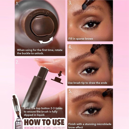 Pincel Para Cejas, Lápiz De Cejas Impermeable, Color De Ceja