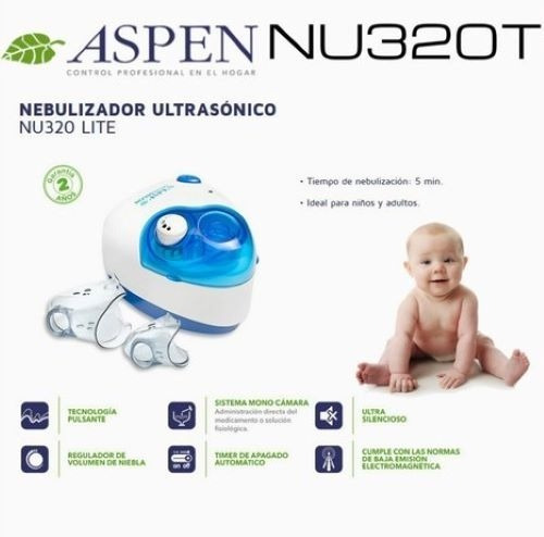 Nebulizador ultrasónico Aspen NU320 Lite blanco y azul 220V