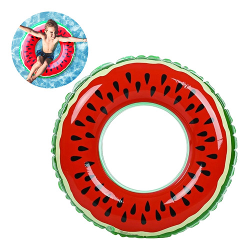 Inflable Salvavidas De Piscina Con Diseño De Sandia 75 Cm