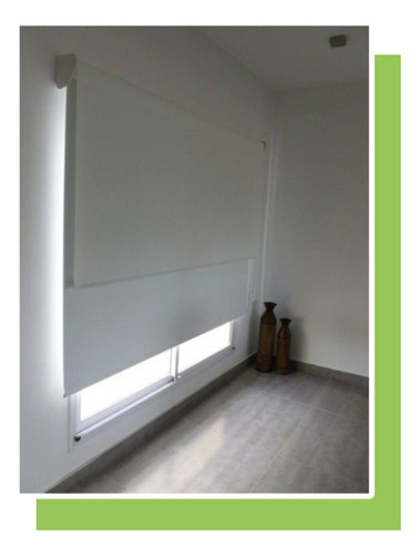 Cortina Roller Doble Blackout Y Sunscreen 7% 90x190 Blanco