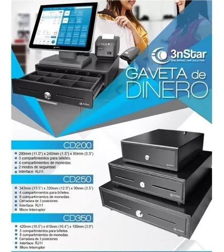 Gaveta De Dinero Mini 3nstar Cd205.240mm A.x290mm P.x88mm Al