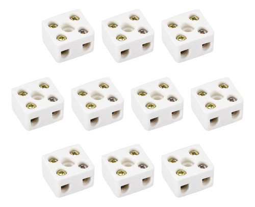 10 Conectores De Terminales Cerámico 2 Vías 21.5x19.5x14.2mm