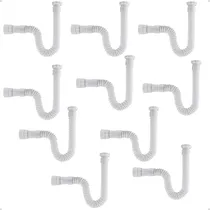 Comprar Kit 10 Sifões Sanfonados 66cm Ajustável Pia Com 3 Borrachas Cor Branco