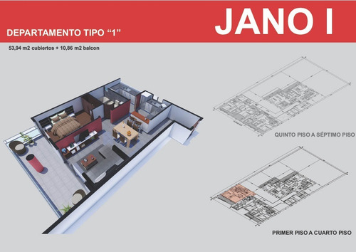 Imagen 6 de 7 de Departamento 2 Amb. Uf 3 Y 13 - A Estrenar - Edificio Jano I - Entrega Diciembre 2023