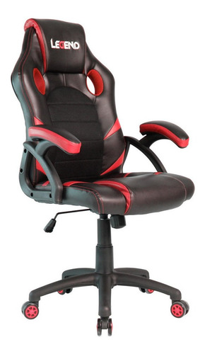 Imagen 2 de 3 de Silla de escritorio Empoli Legend gamer roja con tapizado de cuero sintético