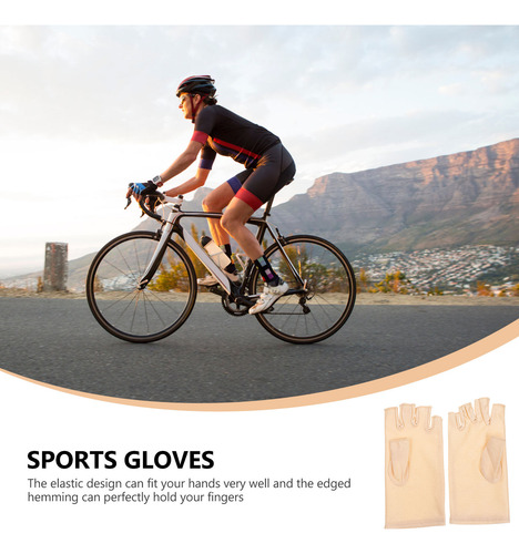 2 Pares De Guantes De Spandex Transpirables Con Medio Dedo P