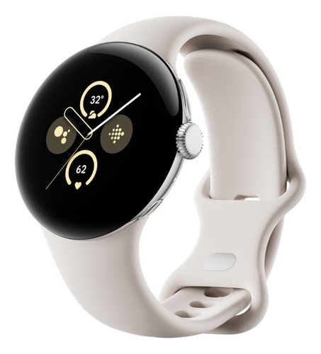 Smartwatch Pixel Smartwatch Watch 2 Sport caja  blanca, malla  crema de  silicona milanese