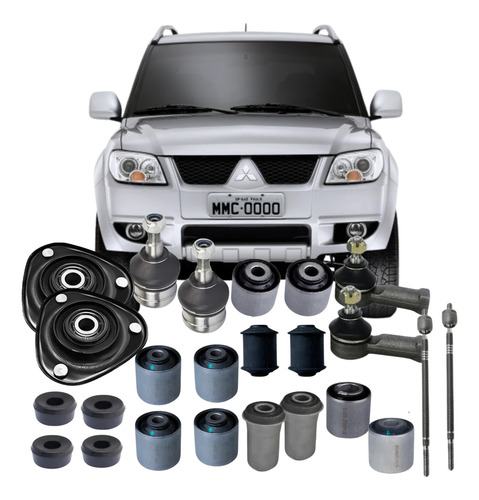 Kit Buchas Suspensão + Pivo + Axial + Coxim Pajero Tr4 Io
