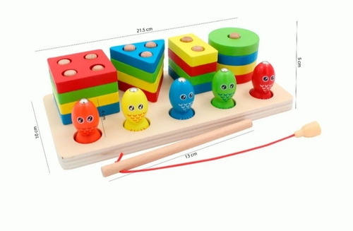 Imagen 3 de 4 de Juego Didáctico Pesca Magnetica Con Figuras Geométricas