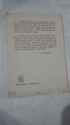 O Profeta Isaias Peter W Van De Kamp Sinodal 1987 (Usado)